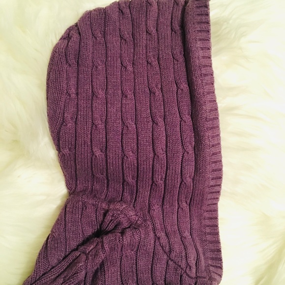 💜 OLD NAVY HOODED CABLE SWEATER, PURPLE, SZ S - Picture 4 of 4